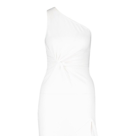 White One Shoulder Midi Dress - Picture 2 of 4